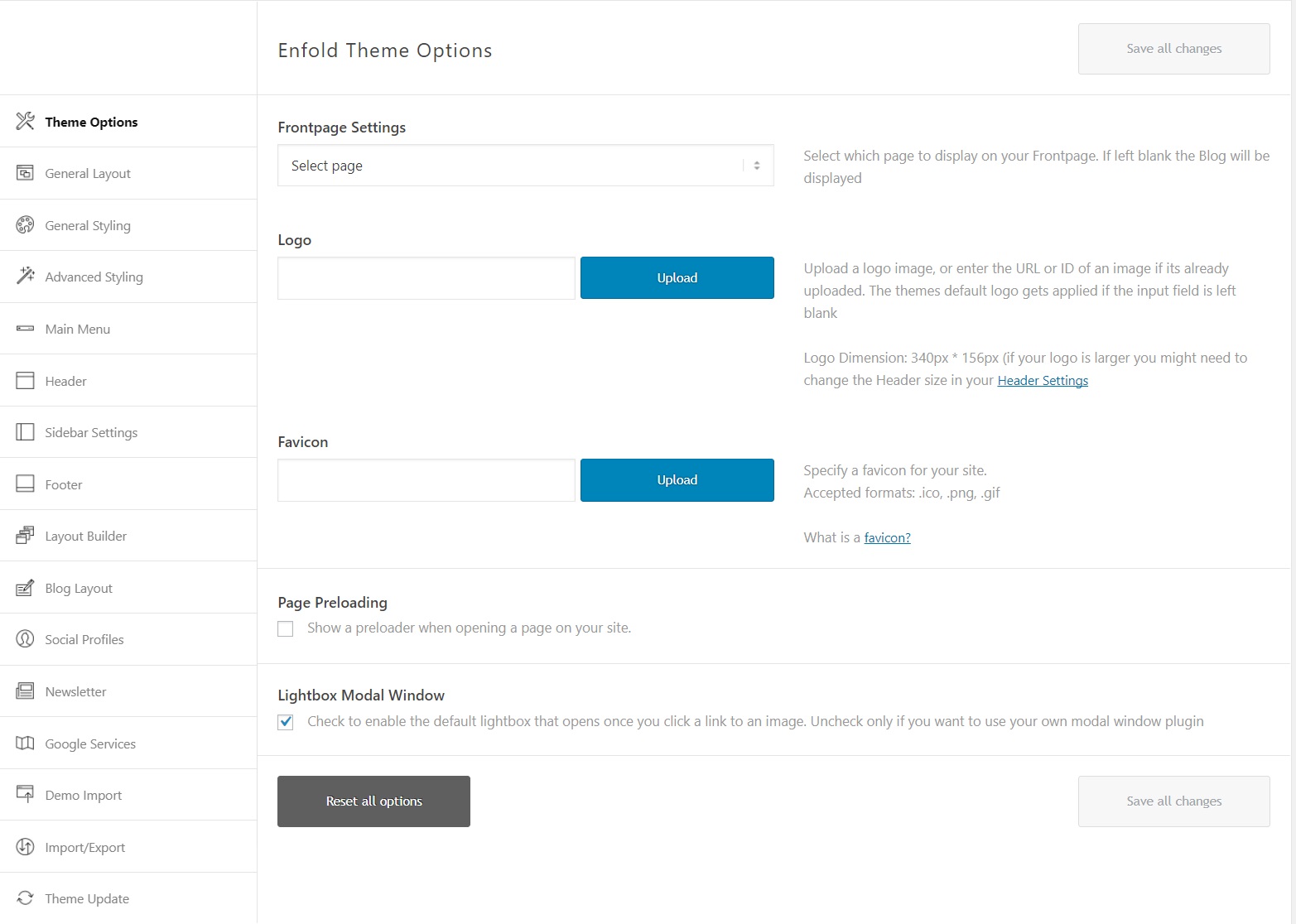 Enfold Theme Options