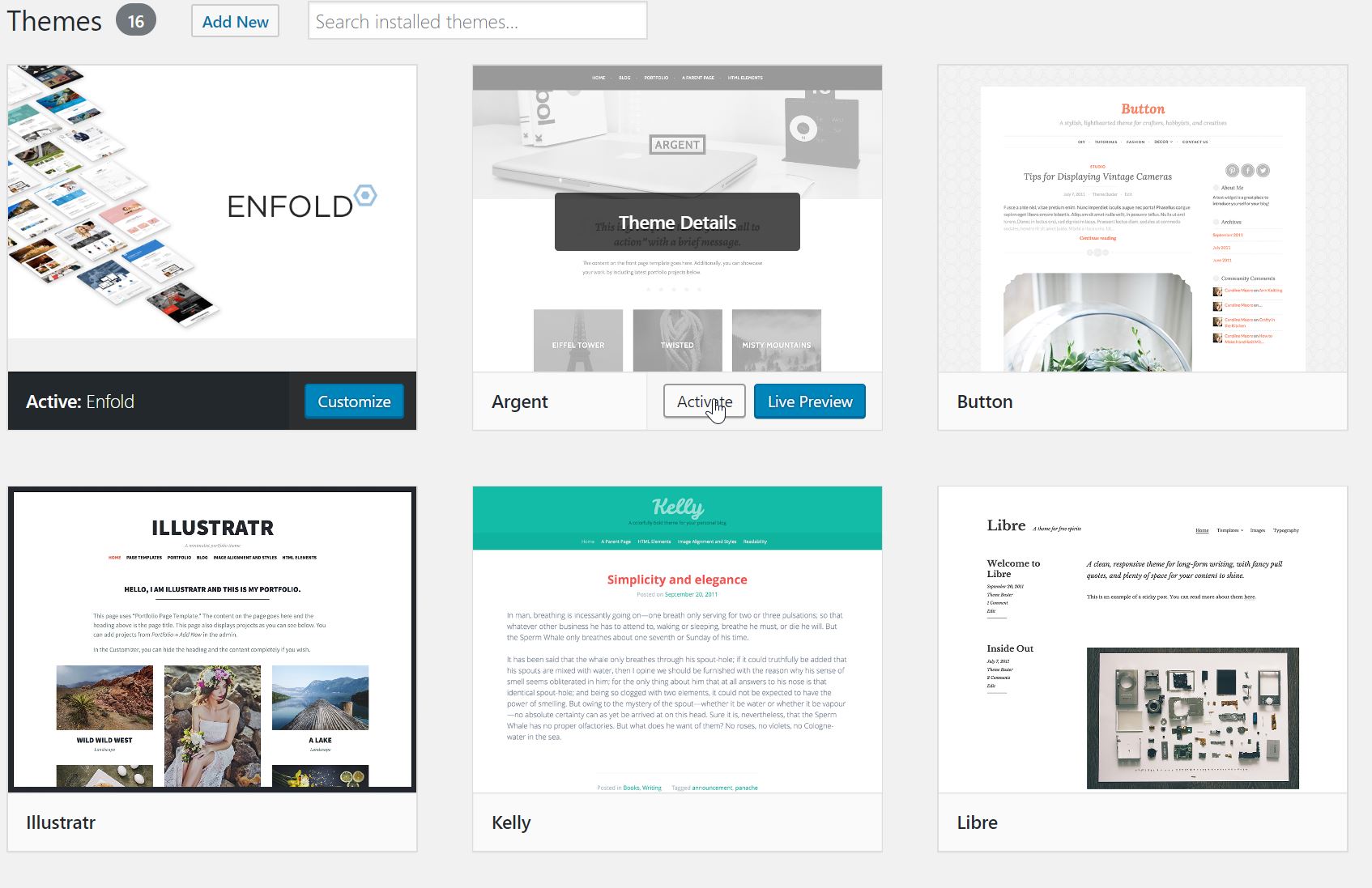 Activate WordPress Theme
